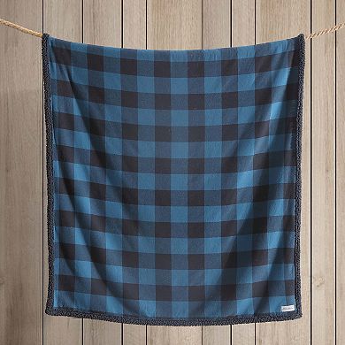 Eddie Bauer Cabin Buffalo Plaid Sherpa Reversible Throw Blanket