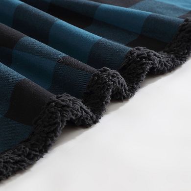 Eddie Bauer Cabin Buffalo Plaid Sherpa Reversible Throw Blanket