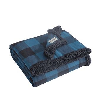 Eddie Bauer Cabin Buffalo Plaid Sherpa Reversible Throw Blanket