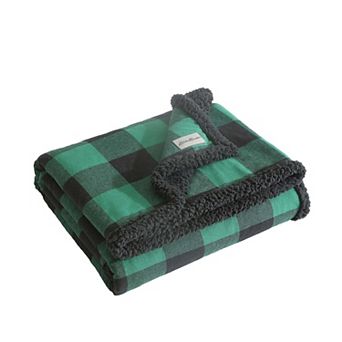 Eddie Bauer Cabin Buffalo Plaid Sherpa Reversible Throw Blanket