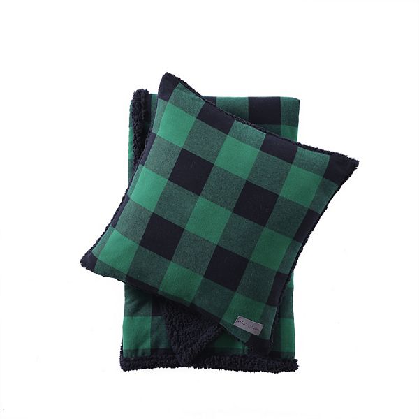 Eddie Bauer Cabin Buffalo Plaid Throw Blanket & Pillow 2piece Set