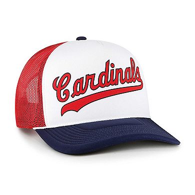 Men's '47 White St. Louis Cardinals Foam Front Script Trucker Snapback Hat