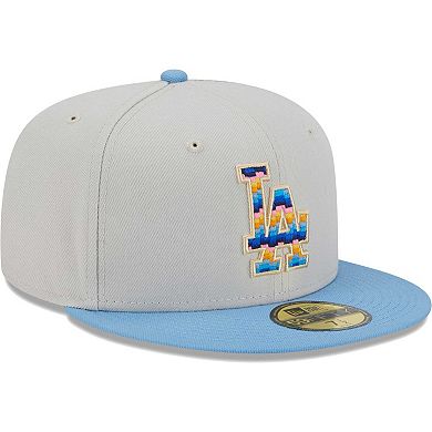 Men's New Era Natural Los Angeles Dodgers Beach Front 59FIFTY Fitted Hat