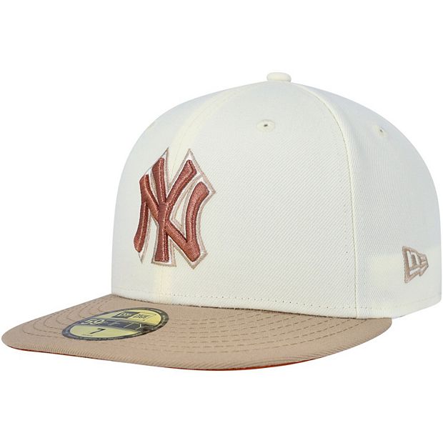 New York Black Yankees Rings & Crwns Team Fitted Hat - Cream/Black