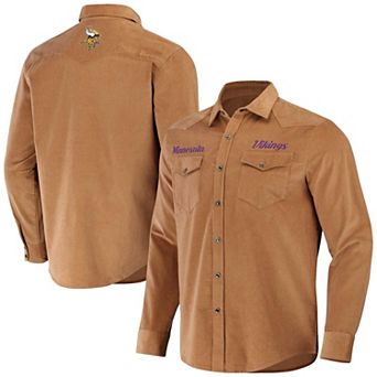 Men's NFL x Darius Rucker Collection by Fanatics Tan Minnesota Vikings Western Button-Up Shirt