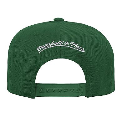 Youth Mitchell & Ness Green Green Bay Packers Champ Stack Flat Brim Snapback Hat