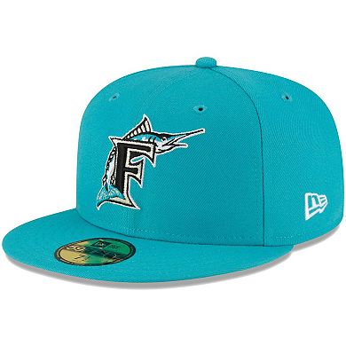 Men's New Era Teal Florida Marlins Cooperstown Collection Turn Back The Clock 59FIFTY Fitted Hat