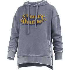 Women's Pressbox Navy Notre Dame Fighting Irish Comfy Cord Vintage Wash  Basic Arch Pullover Sweatshirt