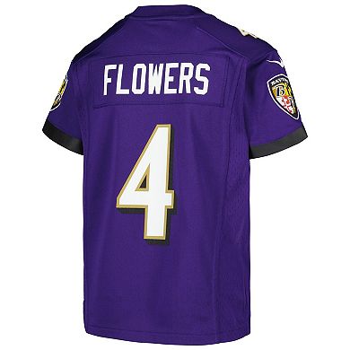 Youth Nike Zay Flowers Purple Baltimore Ravens Game Jersey