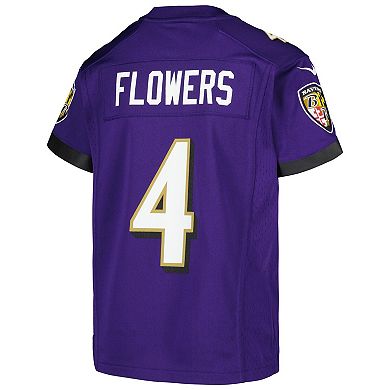 Youth Nike Zay Flowers Purple Baltimore Ravens Game Jersey