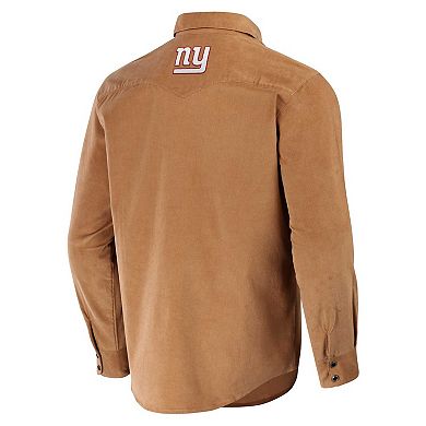 Men's NFL x Darius Rucker Collection by Fanatics Tan New York Giants Western Button-Up Shirt