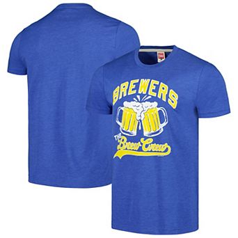 Men's Homage Royal Milwaukee Brewers The Brew Crew Tri-Blend T-Shirt