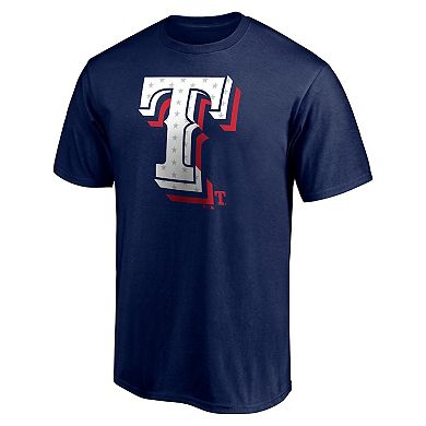 Men's Fanatics Branded Navy Texas Rangers Red White and Team T-Shirt