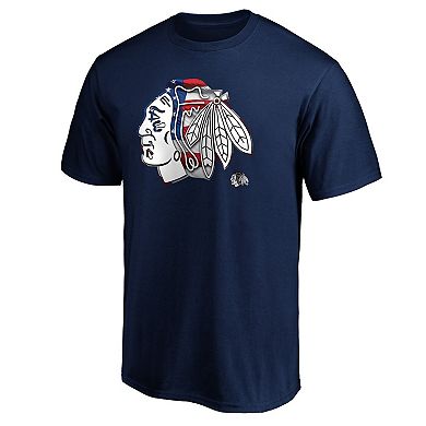 Men's Fanatics Branded Navy Chicago Blackhawks Banner Wave Logo T-Shirt