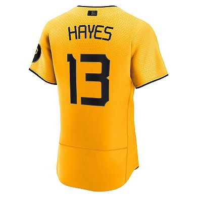 Men's Nike Ke'Bryan Hayes Gold Pittsburgh Pirates City Connect Authentic Player Jersey