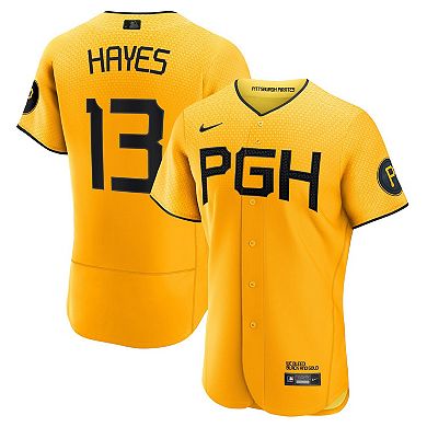 Men's Nike Ke'Bryan Hayes Gold Pittsburgh Pirates City Connect Authentic Player Jersey