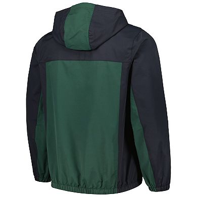 Men's Nike Green Liverpool Anorak Hoodie Quarter-Zip Jacket