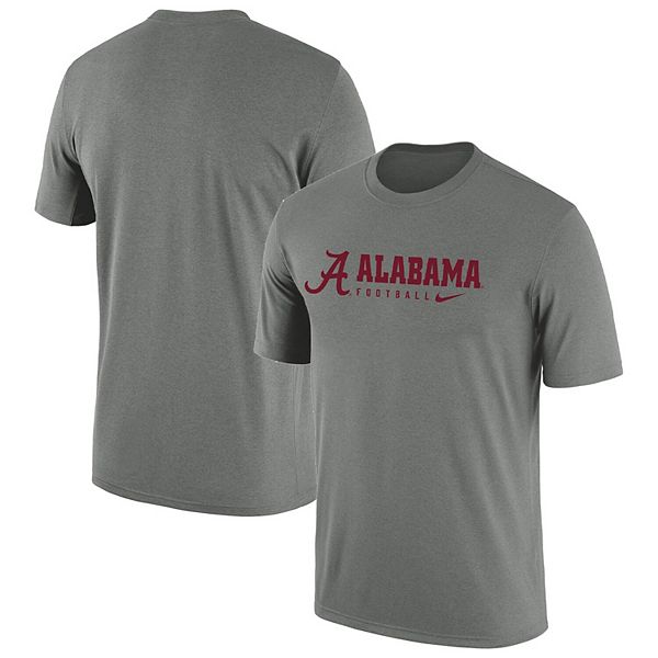 Men's Nike Heather Gray Alabama Crimson Tide Team Legend Performance T ...