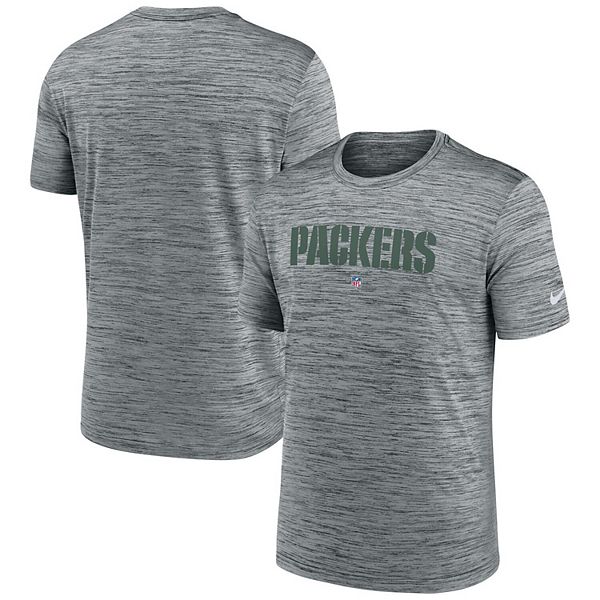 Men's Nike Heather Gray Green Bay Packers Velocity Performance T-Shirt