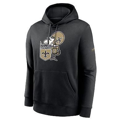 Men's Nike Black New Orleans Saints Rewind Club Pullover Hoodie