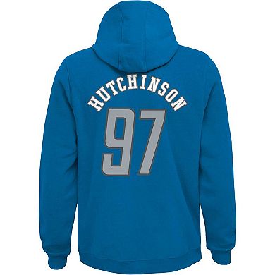 Youth Aidan Hutchinson Blue Detroit Lions Mainliner Player Name ...