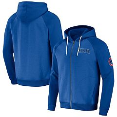 Profile Men's Heather Gray/Royal Chicago Cubs Big & Tall Raglan Hoodie Full-Zip Sweatshirt