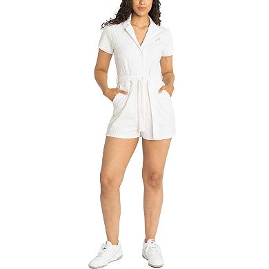 Women's Lusso White Atlanta Braves Trixie Cheetah Romper