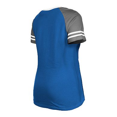 Women's New Era Royal Indianapolis Colts Raglan Lace-Up T-Shirt