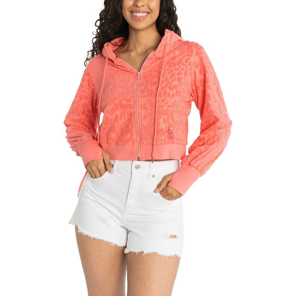 Women's Lusso Pink St. Louis Cardinals Tabitha Cheetah Terry Full-Zip ...