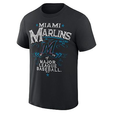 Men's Darius Rucker Collection by Fanatics Black Miami Marlins Beach Splatter T-Shirt