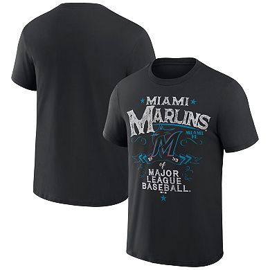 Men's Darius Rucker Collection by Fanatics  Black Miami Marlins Beach Splatter T-Shirt