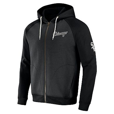 Men's Darius Rucker Collection by Fanatics Black Chicago White Sox Raglan Full-Zip Hoodie