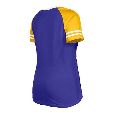 Women's New Era Purple Minnesota Vikings Raglan Lace-Up T-Shirt