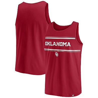 Men's Fanatics Branded Crimson Oklahoma Sooners Stripe Block Tank Top