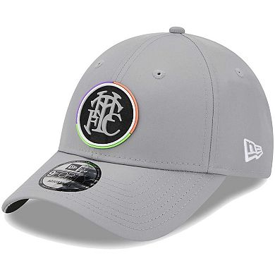Men's New Era Gray Tottenham Hotspur Flock 9FORTY Adjustable Hat