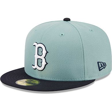 Men's New Era Light Blue/Navy Boston Red Sox Beach Kiss 59FIFTY Fitted Hat