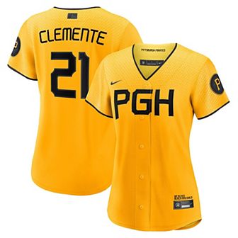 Women's Nike Roberto Clemente Gold Pittsburgh Pirates 2023 City Connect Replica Player Jersey
