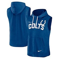 Men's Antigua Black/Heather Gray Indianapolis Colts Victory Colorblock Pullover Hoodie Size: Medium