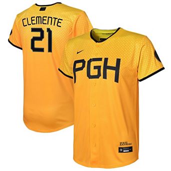 Toddler Nike Roberto Clemente Gold Pittsburgh Pirates 2023 City Connect Replica Player Jersey