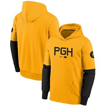 Youth Nike Gold Pittsburgh Pirates 2023 City Connect Therma Performance Pullover Hoodie
