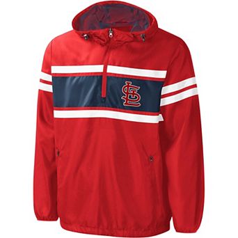 Men's G-III Sports by Carl Banks Red St. Louis Cardinals Game Score Half-Zip Windbreaker