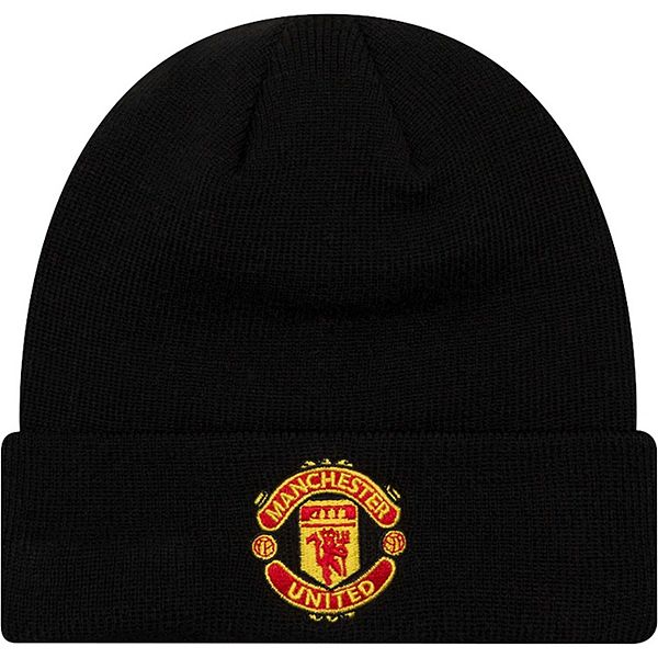 Youth New Era Black Manchester United Essential Cuffed Knit Hat