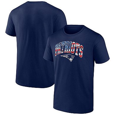 Men's Fanatics Branded Navy New England Patriots Banner Wave Logo T-Shirt