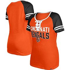 Women's New Era Orange Cincinnati Bengals Plus Size Lace-Up Notch