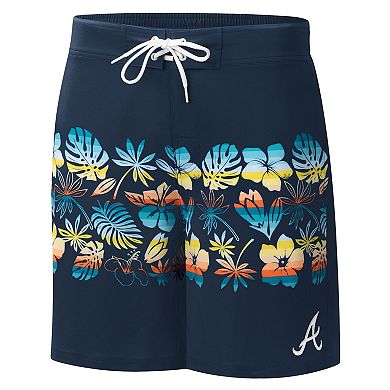 Men's G-III Sports by Carl Banks Navy Atlanta Braves Breeze Volley Swim Shorts