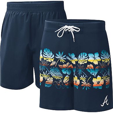 Men's G-III Sports by Carl Banks Navy Atlanta Braves Breeze Volley Swim Shorts