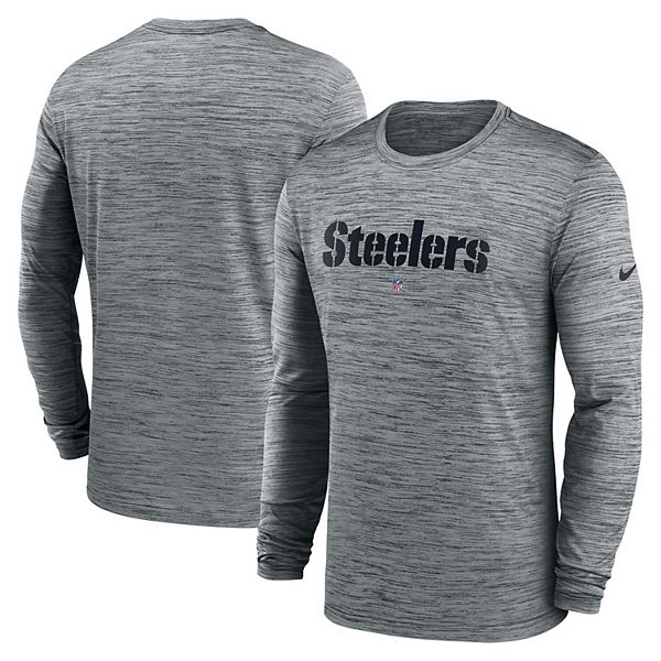 Nike Heather Gray Pittsburgh Steelers Sideline Team Velocity Performance Long  Sleeve T-shirt for Men