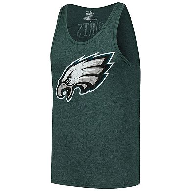 Men's Majestic Threads Jalen Hurts Midnight Green Philadelphia Eagles Player Name & Number Tri-Blend Tank Top