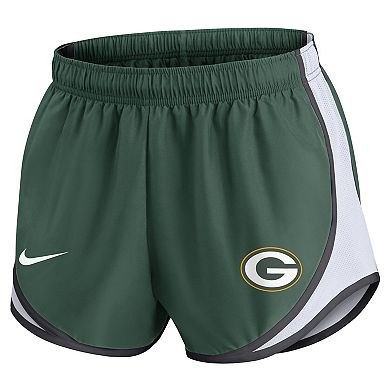 Women's Nike Green Green Bay Packers Plus Size Tempo Shorts