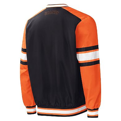 Men's Starter Black San Francisco Giants Yardline V-Neck Pullover Windbreaker